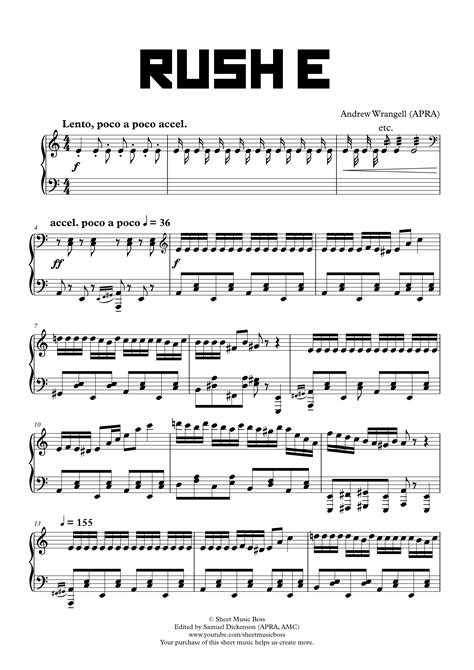 rush e sheet music